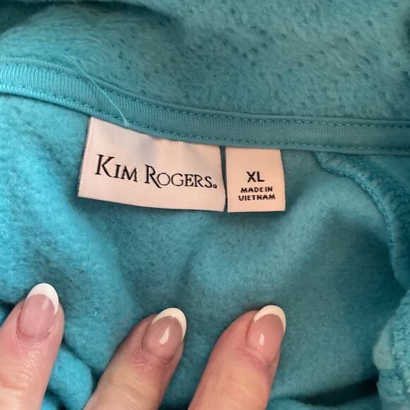 Kim Rogers Turquoise Fleece Vest w/Pockets Unlined Vest XL - Picture 4 of 6
